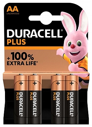 4 Μπαταρίες / blister LR6-AA 
Duracell Plus Power 100%