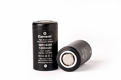 2 Μπαταρίες ιόντων Λιθίου 18350 3.6V 1200mAh 10A KEEPPOWER