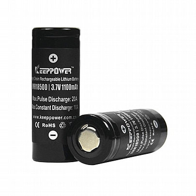 2 Μπαταρίες ιόντων Λιθίου 18500 3.6V 1100mAh 10A KEEPPOWER