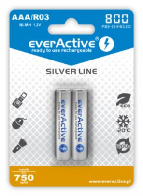 2 Μπαταρίες / blister HR03-AAA 750mAh
EVERACTIVE Silver line