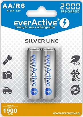 2 Μπαταρίες / blister HR6-AA 1900mAh EVERACTIVE Silver line