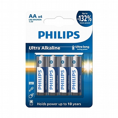 4 Μπαταρίες/ blister LR6-AA PHILIPS Ultra Alkaline