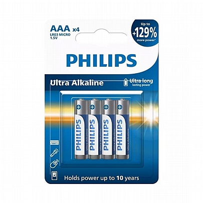 4 Μπαταρίες / blister LR03-AAA PHILIPS Ultra Alkaline