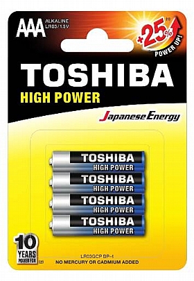 4 Μπαταρίες/blister LR03-AAA TOSHIBA HIGH POWER